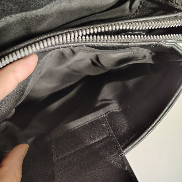 NINE WEST Purse Faux Black Leather Tri Compartment Compact Crossbody Bag - Picture 14 of 14